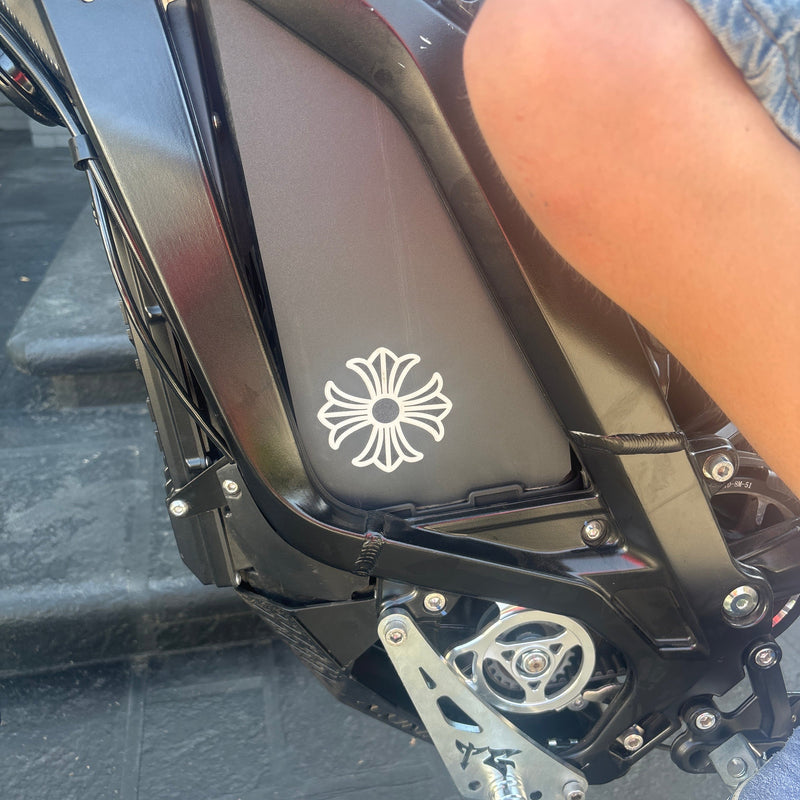 Chrome heart battery decals